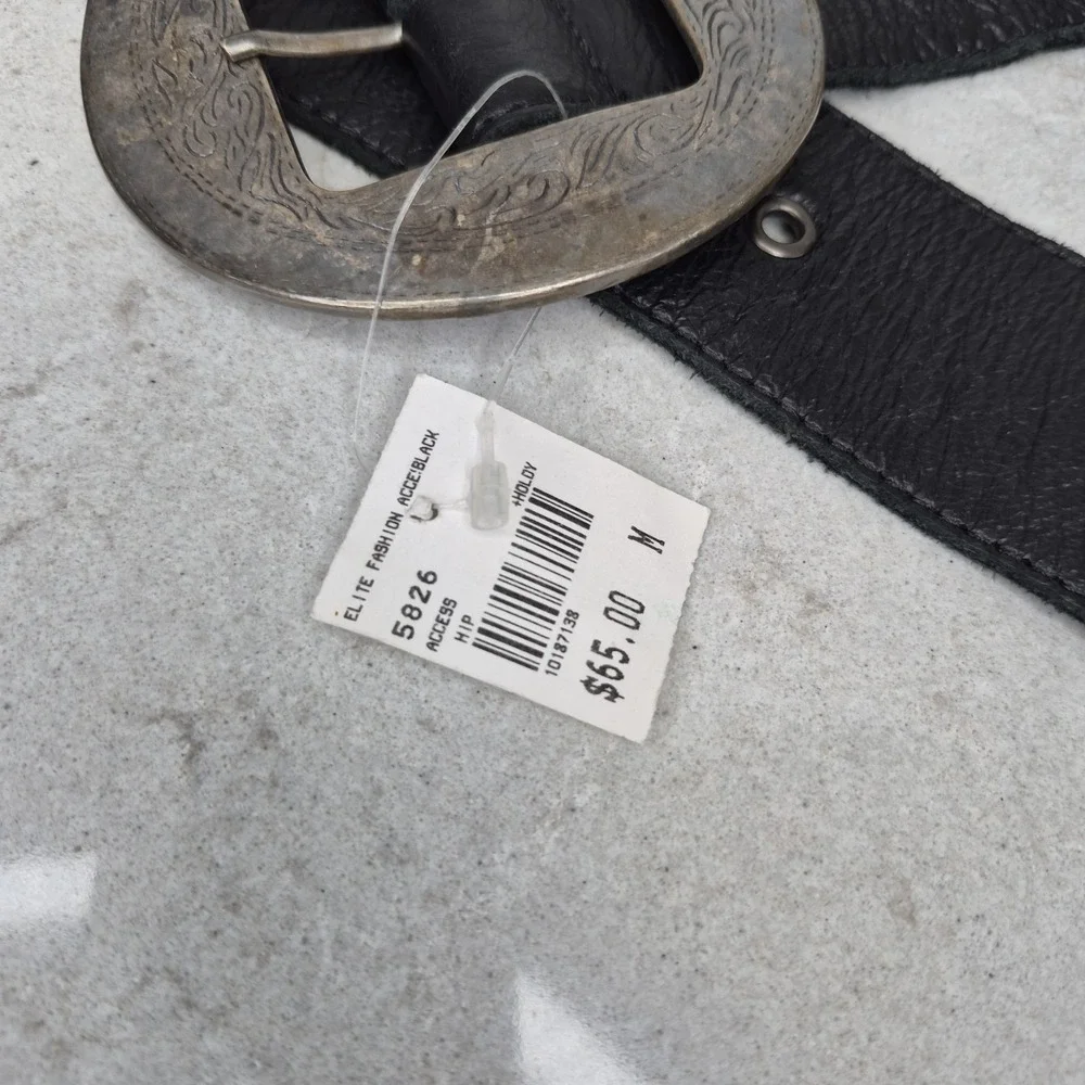 Elite Vintage Women's Belt 5825 Size M Black‎ Leather USA